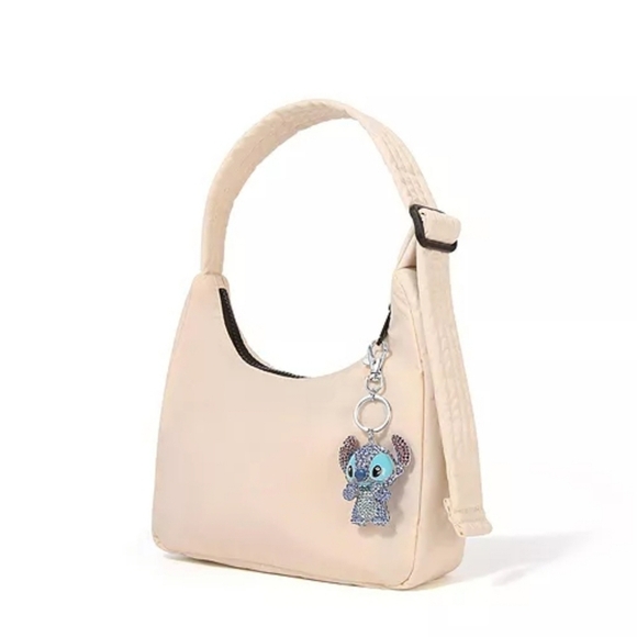 🔹️ Disney🔹️ Stitch Pave 3D Bling Keychain - Bag Charm Key accessory🔹️💙 - Picture 5 of 7